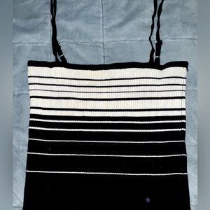 Black and White Ribbed Tank Top